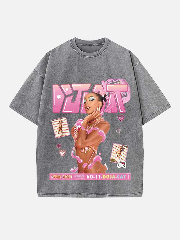 Doja Cat Print Round Neck T-shirt
