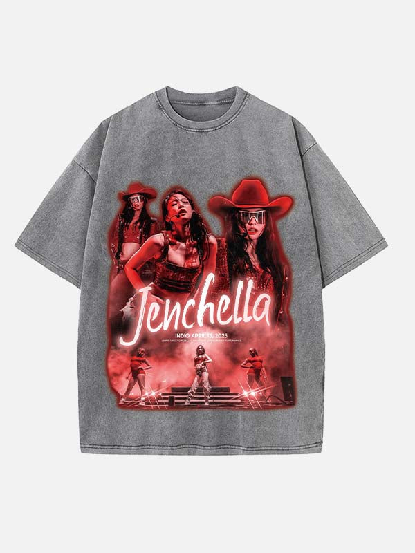 BLACKPINK Jennie Print Round Neck T-shirt