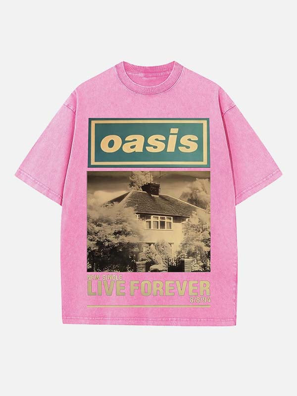 Oasis Print Round Neck T-shirt