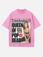 Whitney Houston Print Round Neck T-shirt
