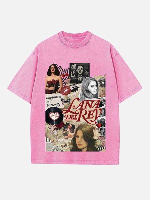 Lana Del Rey Print Round Neck T-shirt
