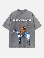 Beyoncé Print Round Neck T-shirt