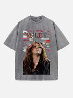 Miley Cyrus Print Round Neck T-shirt