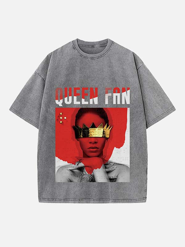 Rihanna Print Round Neck T-shirt