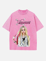 Avril Lavigne Print Round Neck T-shirt