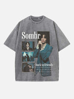 Sombr Print Round Neck T-shirt
