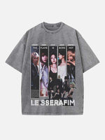 LE SSERAFIM Print Round Neck T-shirt