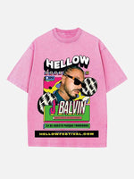 J Balvin Print Round Neck T-shirt