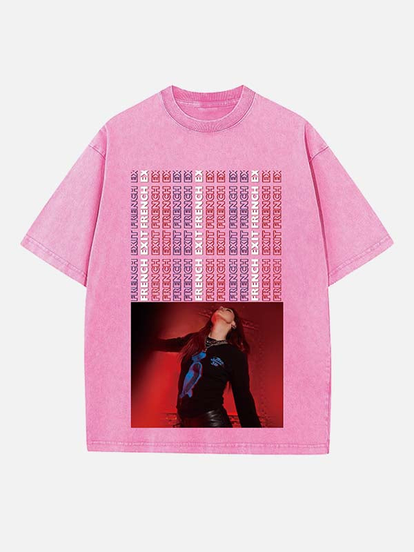 Dua Lipa Print Round Neck T-shirt