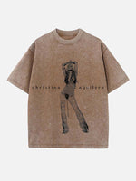 Christina Aguilera Print Round Neck T-shirt