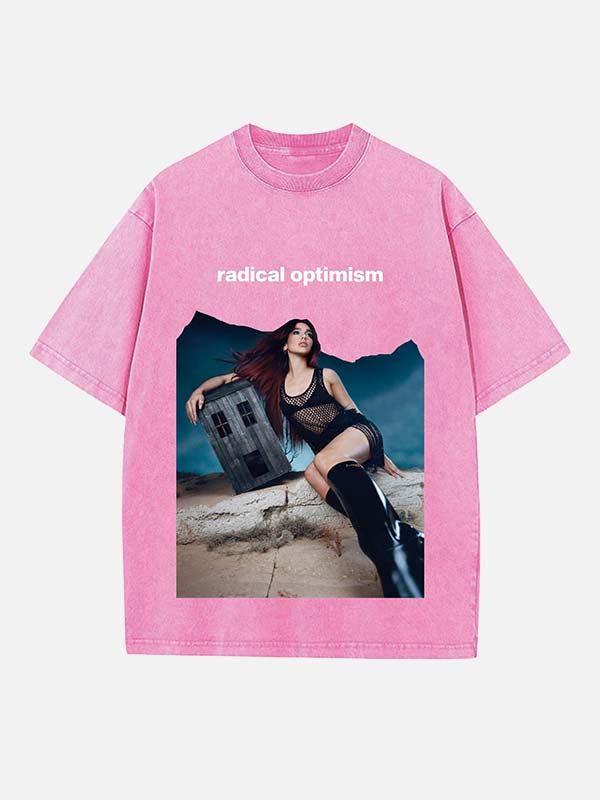 Dua Lipa Print Round Neck T-shirt