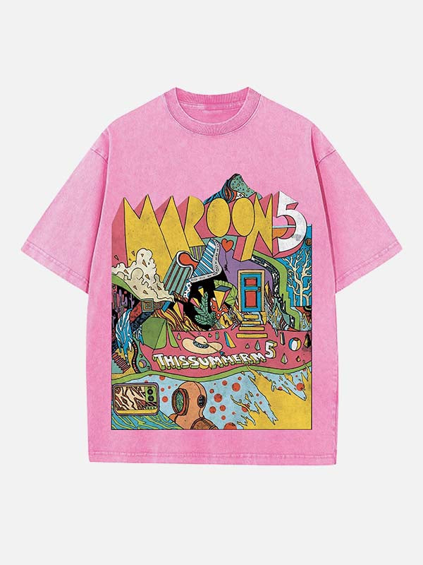 Maroon 5 Print Round Neck T-shirt