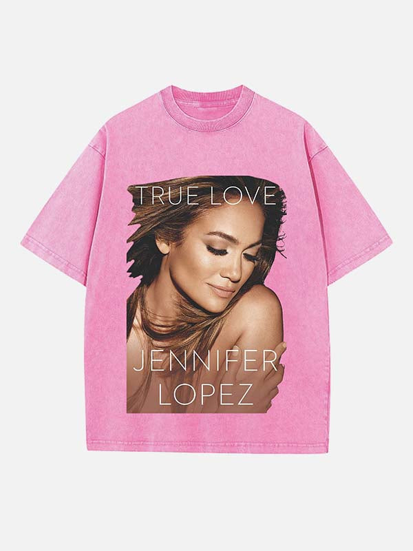 Jennifer Lopez Print Round Neck T-shirt