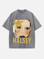 Halsey Print Round Neck T-shirt