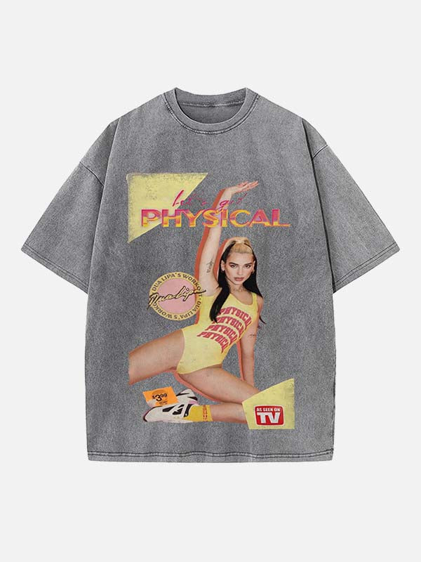 Dua Lipa Print Round Neck T-shirt