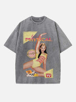 Dua Lipa Print Round Neck T-shirt