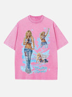 Britney Spears Print Round Neck T-shirt