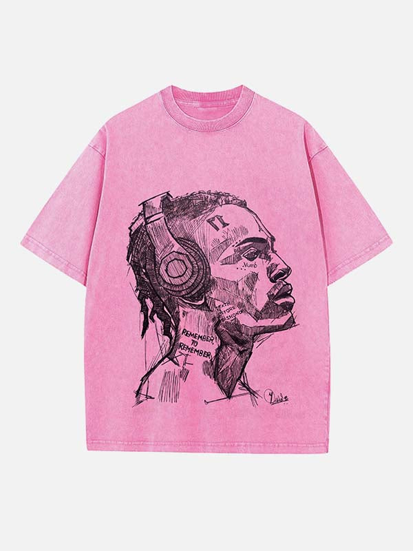 XXXTENTACION Print Round Neck T-shirt