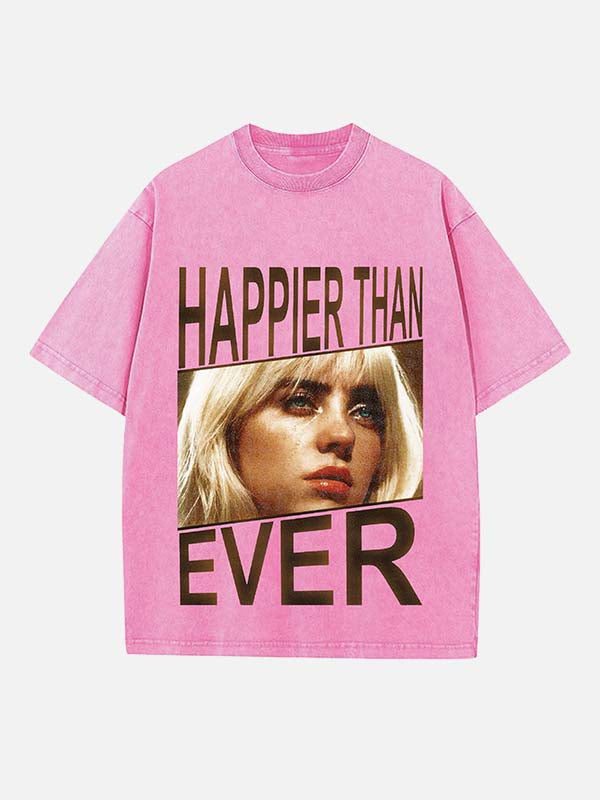 Billie Eilish Print Round Neck T-shirt