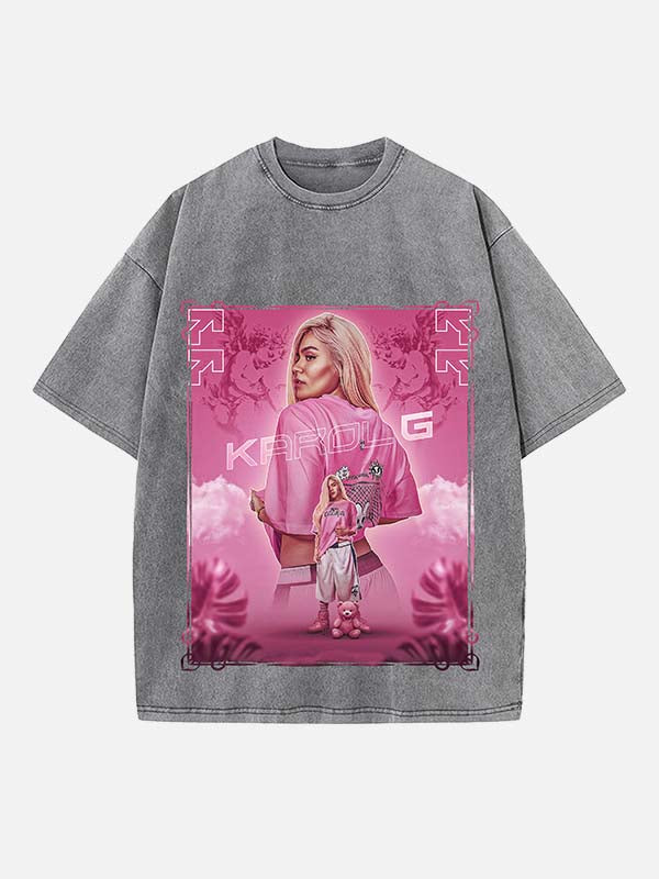 Karol G Print Round Neck T-shirt