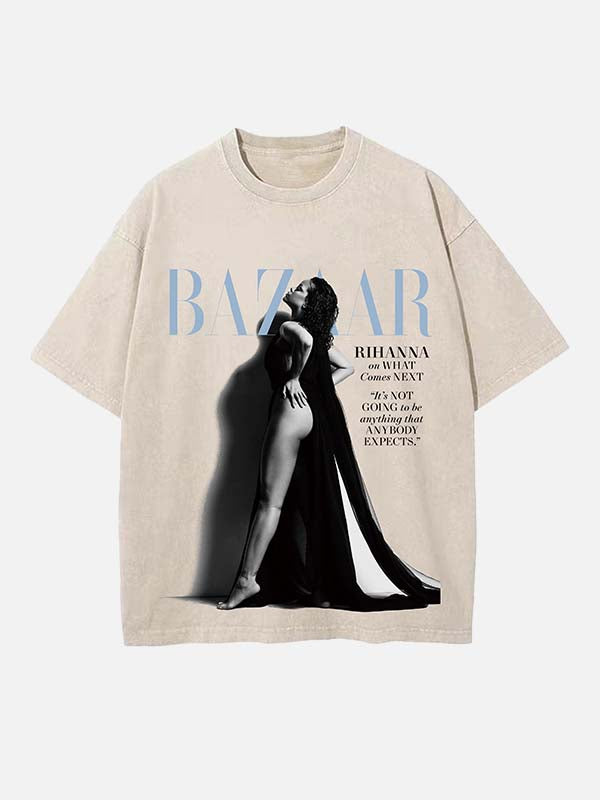 Rihanna Print Round Neck T-shirt