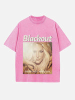 Britney Spears Print Round Neck T-shirt