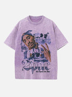 2Pac Print Round Neck T-shirt