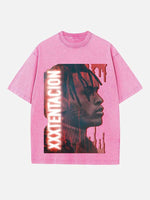 XXXTENTACION Print Round Neck T-shirt