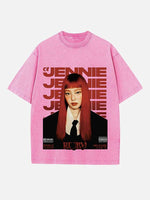 BLACKPINK Jennie Print Round Neck T-shirt