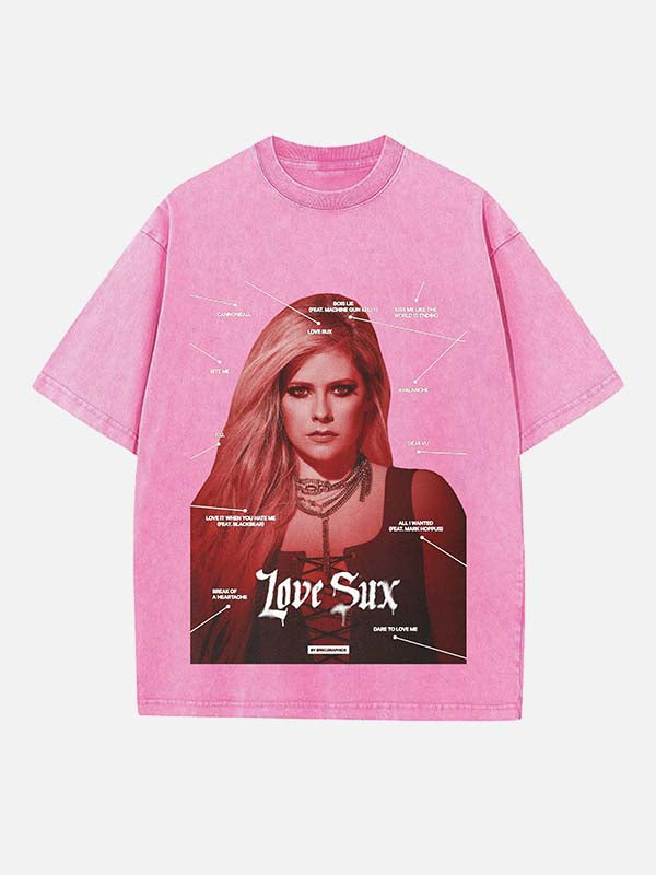 Avril Lavigne Print Round Neck T-shirt