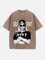 Rihanna Print Round Neck T-shirt