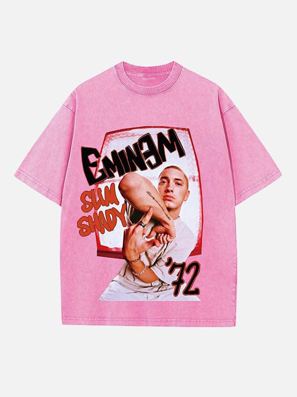Eminem Print Round Neck T-shirt