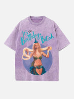 Britney Spears Print Round Neck T-shirt