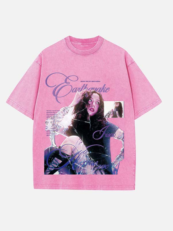 BLACKPINK Jisoo Print Round Neck T-shirt