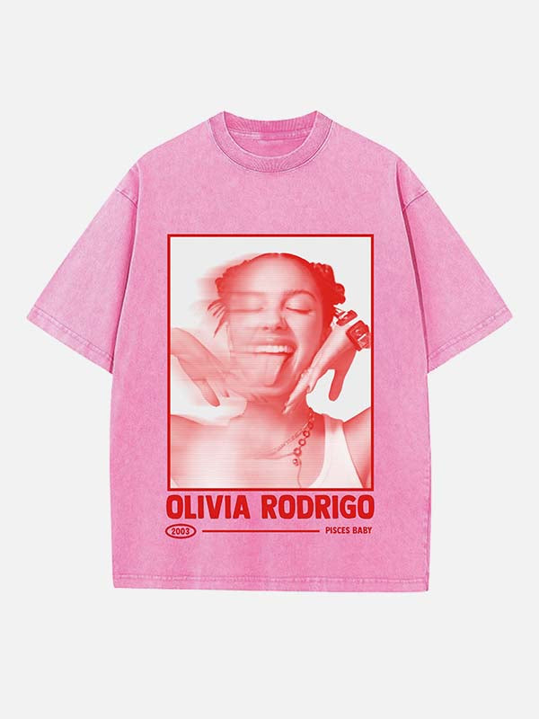 Olivia Rodrigo Print Round Neck T-shirt