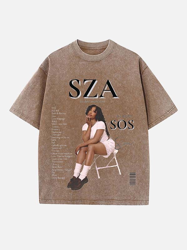SZA Print Round Neck T-shirt