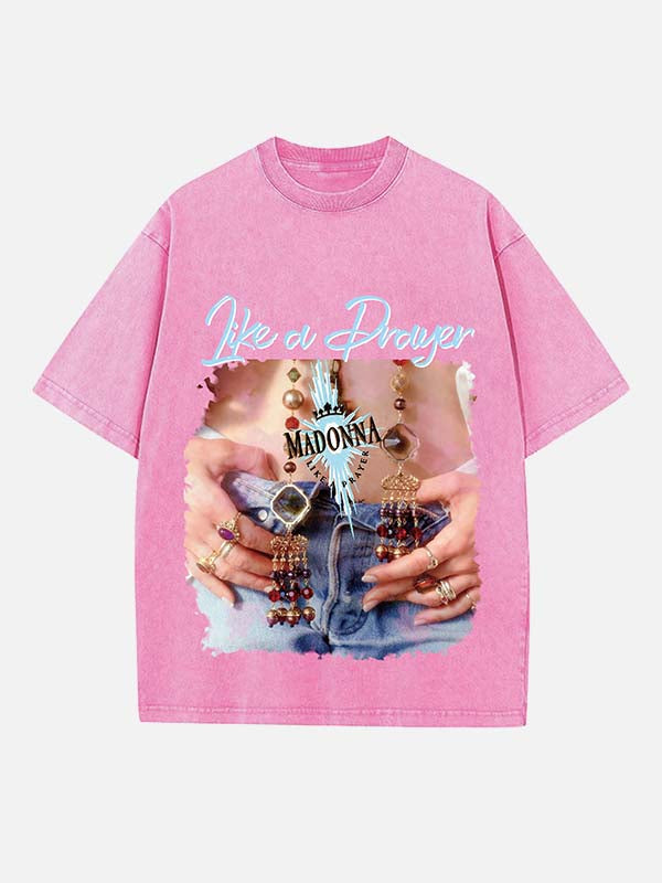 Madonna Print Round Neck T-shirt
