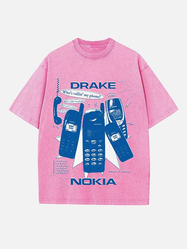 Drake Print Round Neck T-shirt