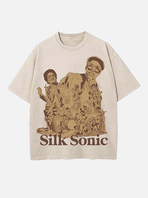 Bruno Mars Print Round Neck T-shirt