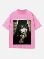 Rihanna Print Round Neck T-shirt
