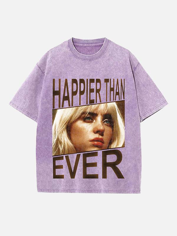 Billie Eilish Print Round Neck T-shirt