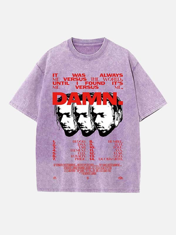 Kendrick Lamar Print Round Neck T-shirt