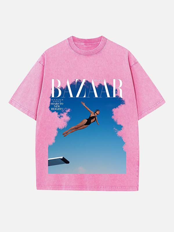 Jennifer Lopez Print Round Neck T-shirt