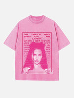 Lana Del Rey Print Round Neck T-shirt