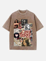 Lana Del Rey Print Round Neck T-shirt