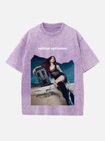 Dua Lipa Print Round Neck T-shirt