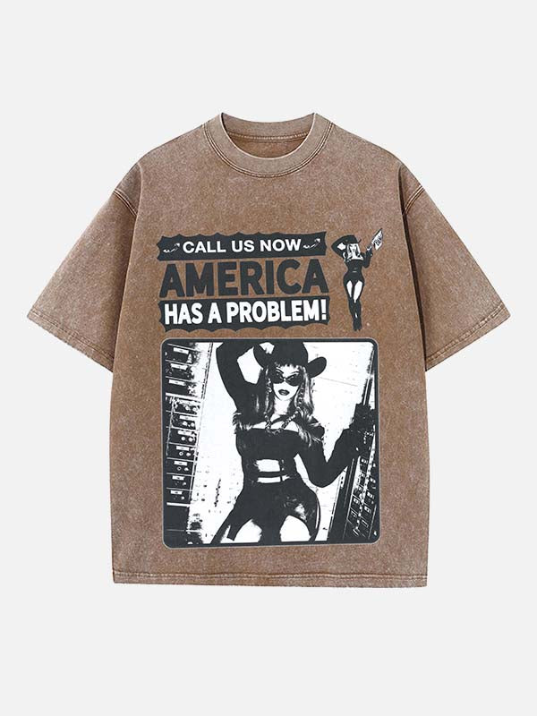 Beyoncé Print Round Neck T-shirt