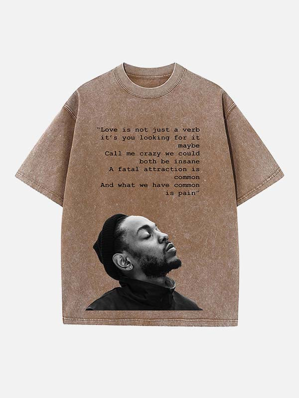 Kendrick Lamar Print Round Neck T-shirt