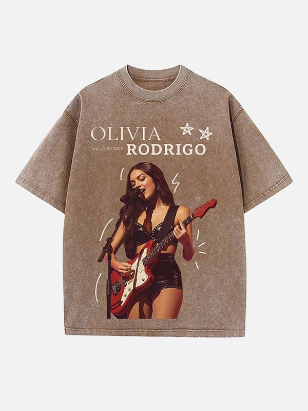 Olivia Rodrigo Print Round Neck T-shirt
