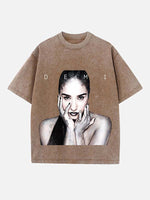 Demi Lovato Print Round Neck T-shirt